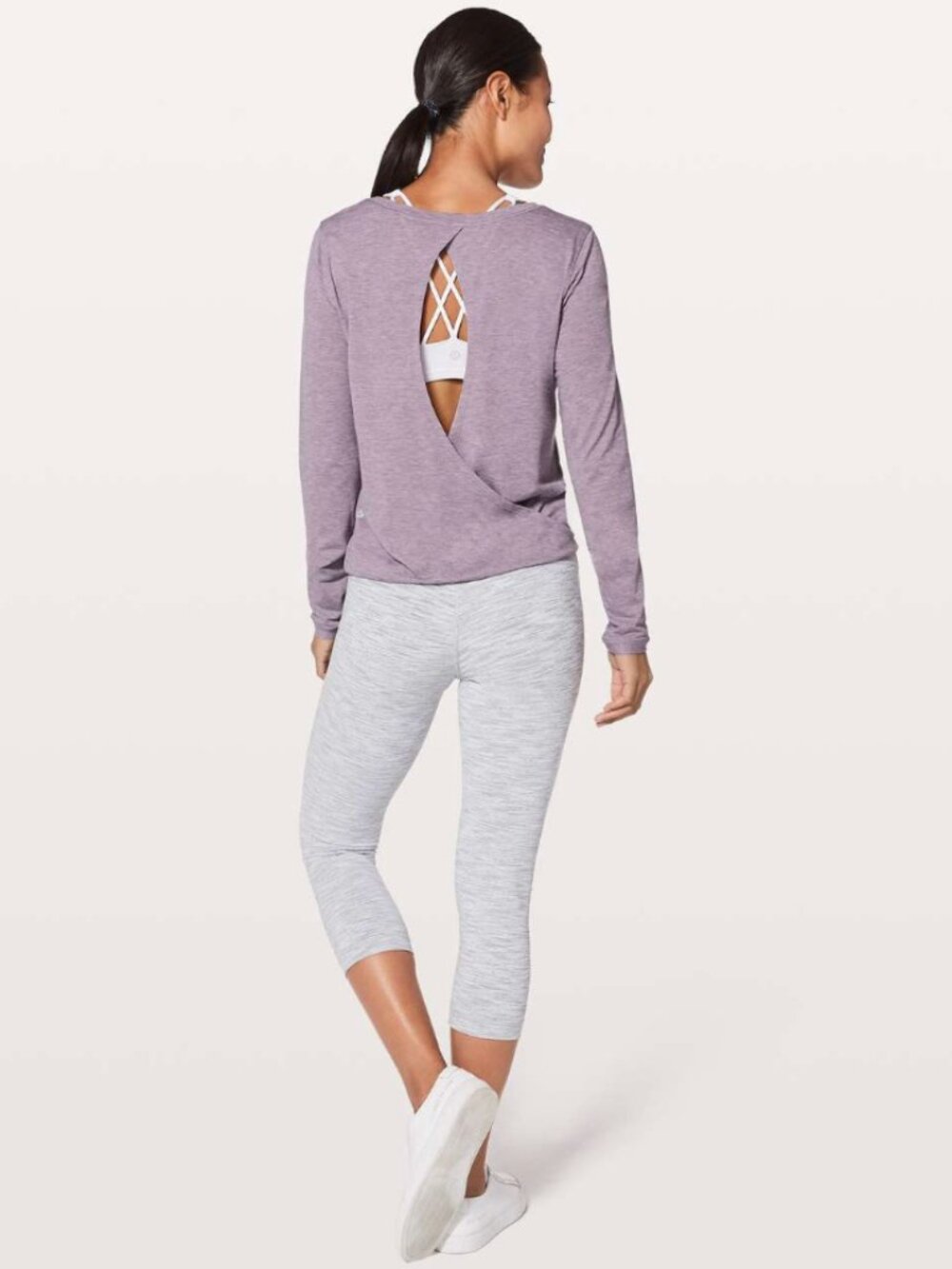 Lululemon, Wild Twist Long Sleeve, Heathered Dusty Dawn, Size 8, MSRP $78